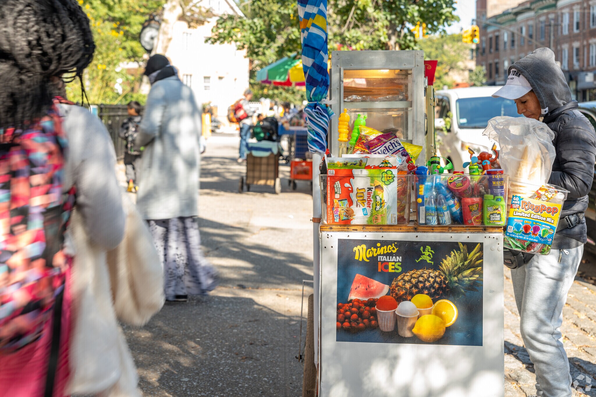 Local food trucks and carts are always around to serve your favorite snacks.