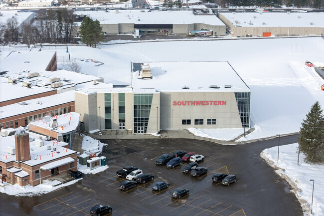 Many facilities at the Southwestern Middle School in Jamestown are shared with the high school.