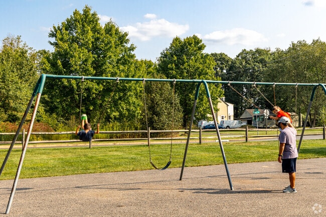 Bike to swings and playground fun at Jennifer Schweitzer Park in Plumstead, PA.
