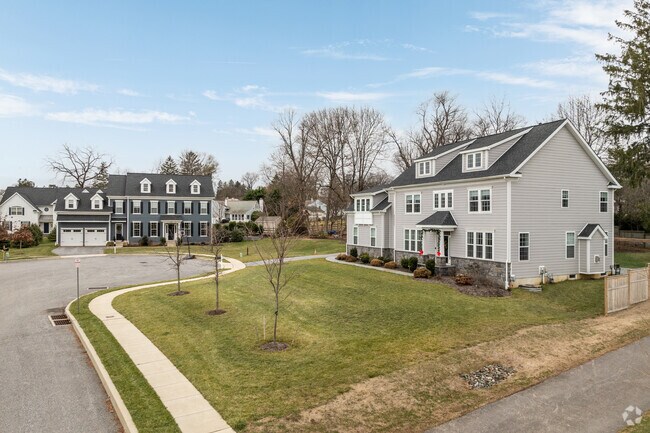 Newer Colonial Revival homes in Devon are several thousand square feet on large lots.