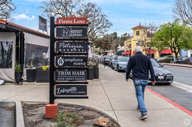 Enjoy a vibrant community atmosphere with unique boutiques and eateries in downtown Lafayette.