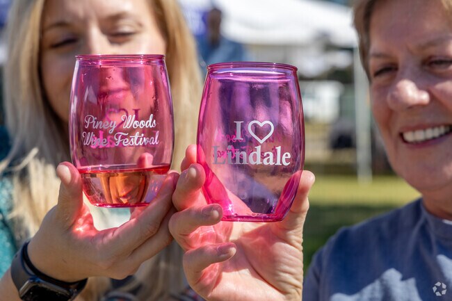 Downtown Lindale locals show the love for their neighborhood at the Piney Woods Wine Festival.