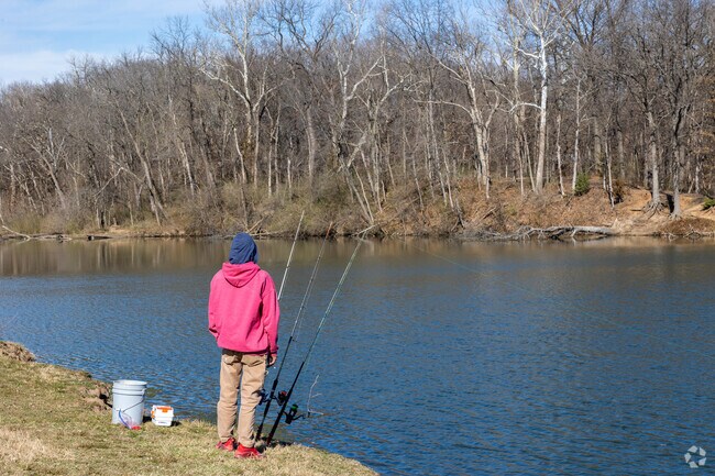 At Lakewood Greenway many residents fish in the small lake.