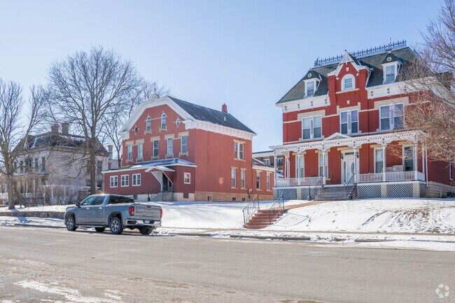 Many homes near the downtown section of the city of New Ulm have classic architectural styles.