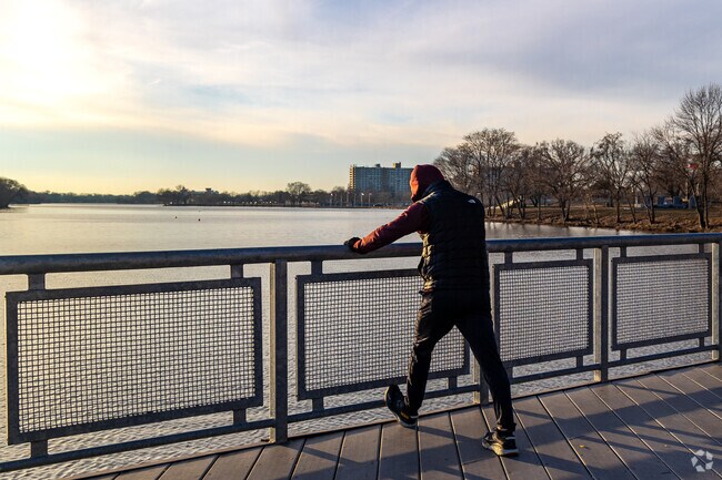 Jog around the Cooper River and enjoy the sunset in Westmont.