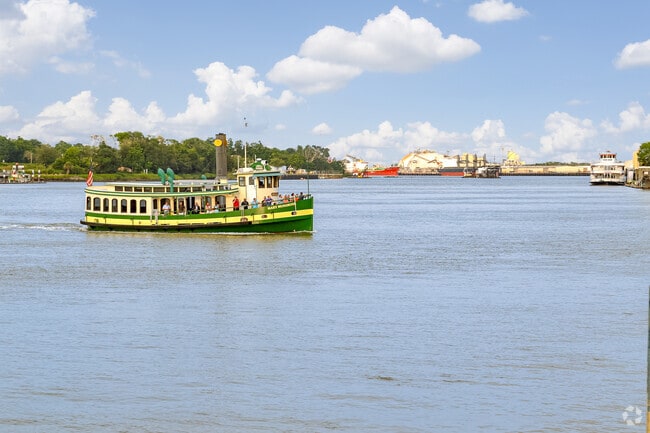 The Savannah River Ferry runs from South Carolina to Downtown Savannah in Benjamin Van Clark.
