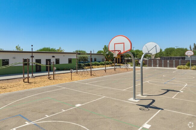 Students at Wonderful College Prep Academy can play a quick game of hoops during recess.
