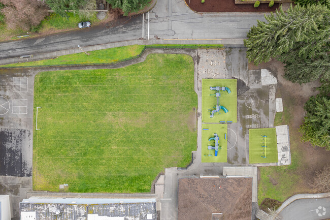 Overhead shot of Whittier Elementary School playground.
