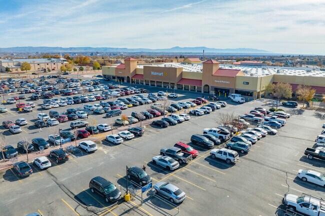 Walmart on Coors and I-40 provides groceries and essential supplies to Ladera Heights locals.