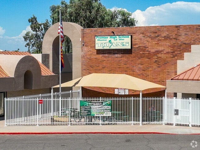 Premier Charter High School is the Home of the Titans.