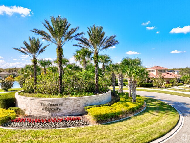 Well-maintained landscaping can be seen throughout the Columbia community.