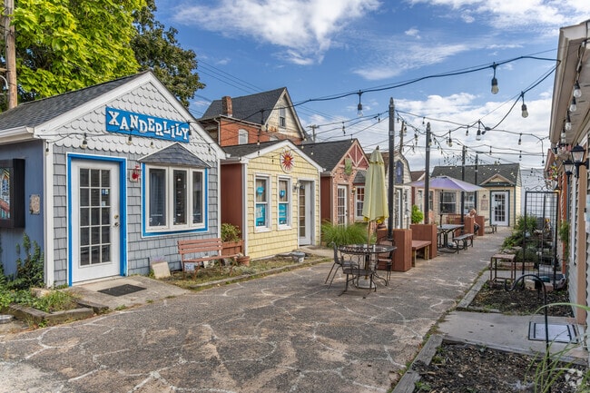 You can shop and eat at the Village Cottages a short drive from Lawrence Township.