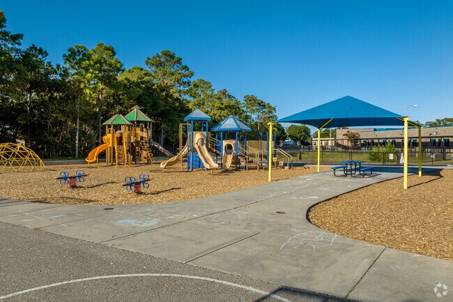 The large playground is a favorite with students at Ocean Drive Elementary School.