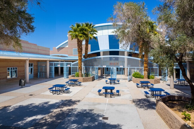 Many students at Bob Miller Middle School prefer to have lunch outside on a sunny day.