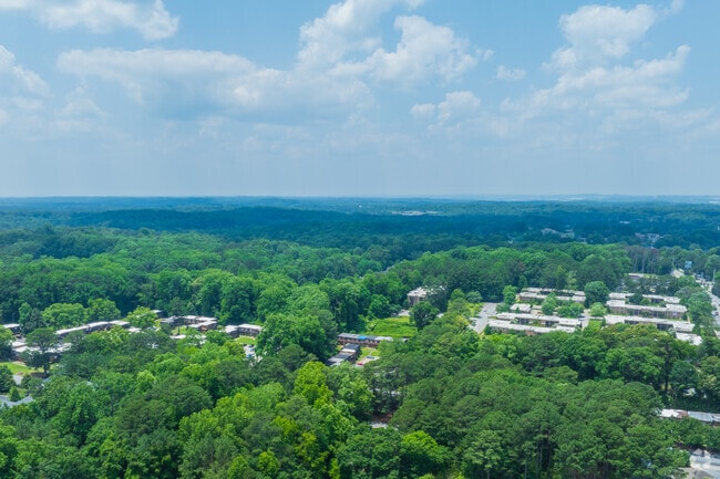 Most areas of Wilson Mill Meadows are saturated with tall trees making for a quiet and suburban feel.