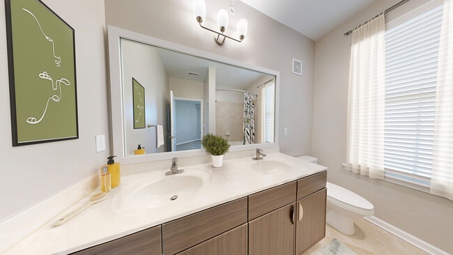 Newly Renovated Bathroom with Double Vanity