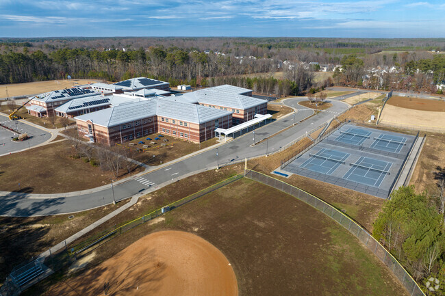 Holman Middle School has a large campus with athletic fields and other green spaces.