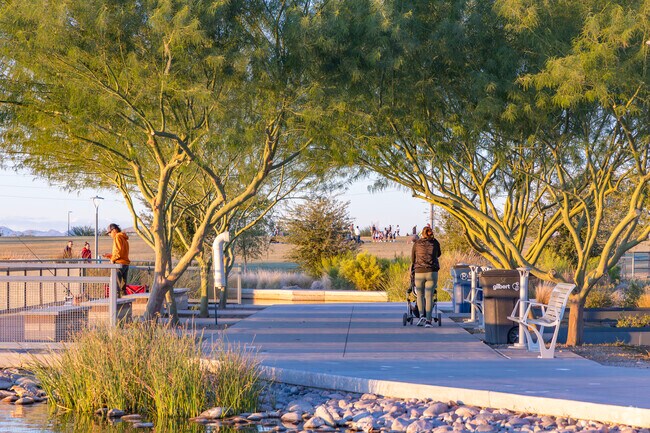 Residents of the Bridges at Gilbert enjoy the evening at Gilbert Regional Park.