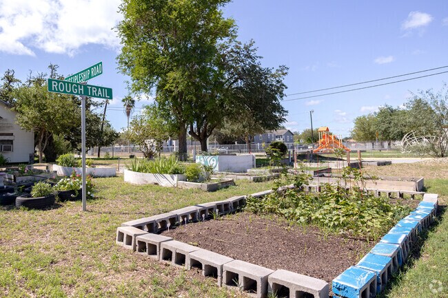 A community garden is a great start in agriculture for future generations in La Feria, Texas.
