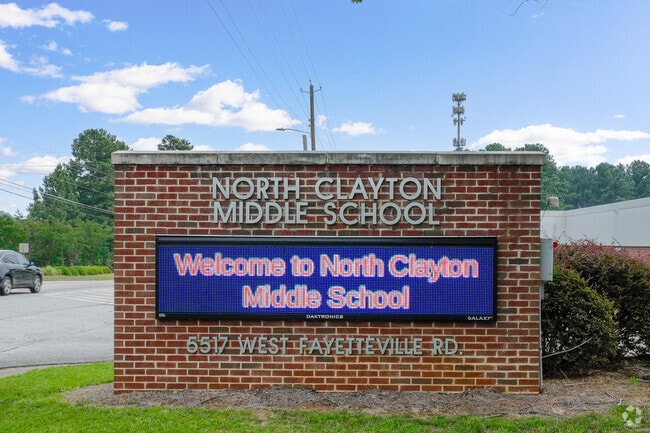 North Clayton Middle School is located at 5517 W Fayetteville Rd, Atlanta, GA 30349.