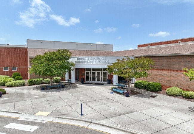 The entrance to Edwin A Anderson Elementary School in Wilmington.