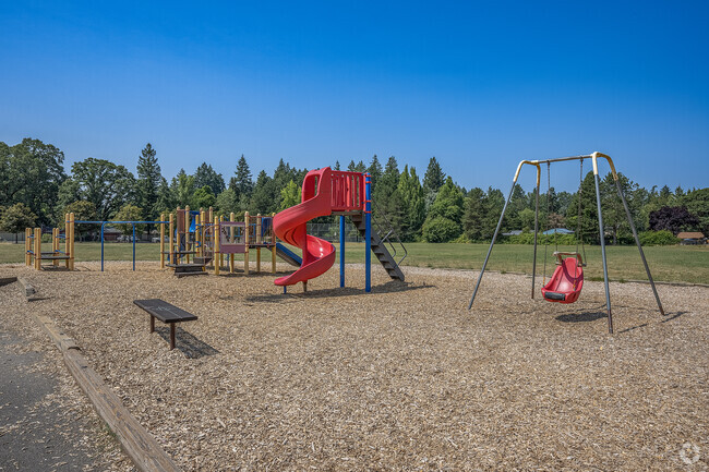 Expansive play area at Beaver Acres Elementary School in Beaverton, Oregon