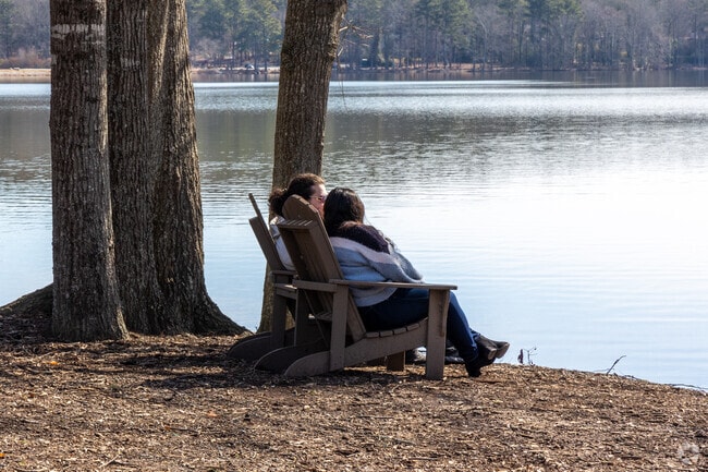 Take your time to enjoy the view of Lake Peachtree at Drake Field.