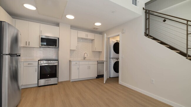 Kitchen with In-home Washer and Dryer