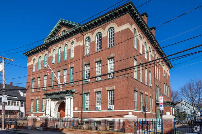 Roger Clap Elementary School in Dorchester is an impressive brick building.