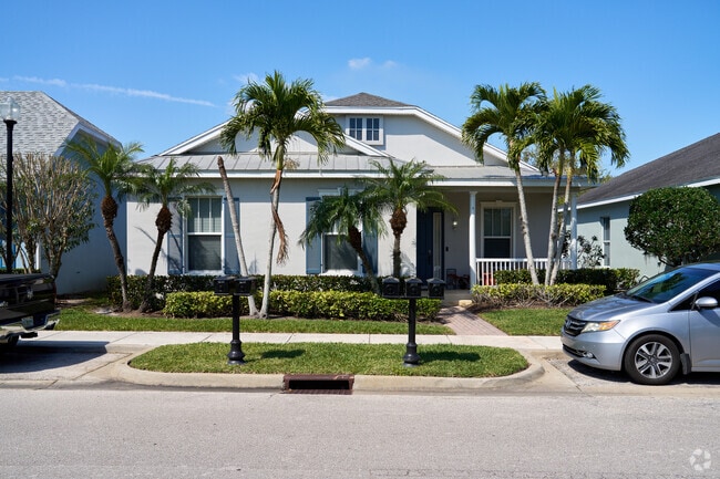 Beautiful single family homes offer modest yard space in Tradition.