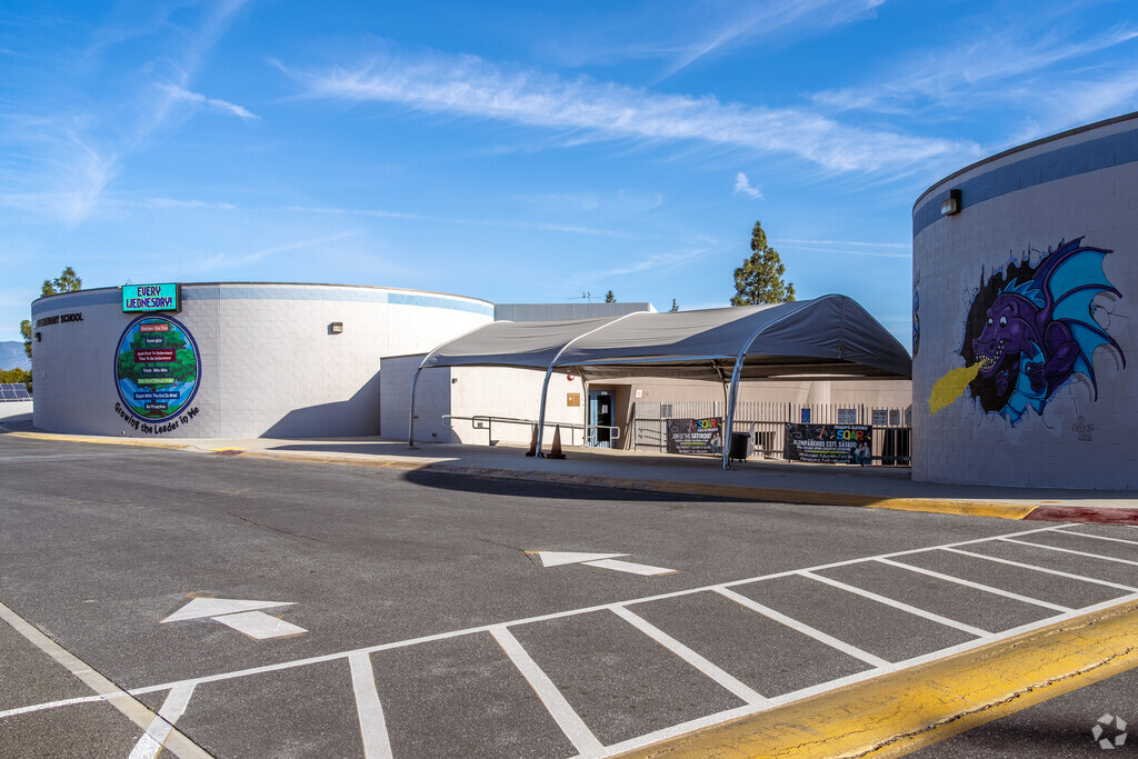 Step into Date Elementary School through its inviting entrance.
