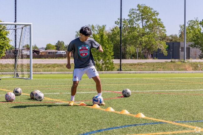 Aurora Sports Park has 23 full-sized soccer fields and 12 baseball/softball fields.