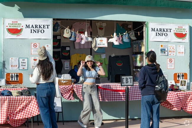 Grab a new hat at the Davis Farmers Market in Downtown Davis.