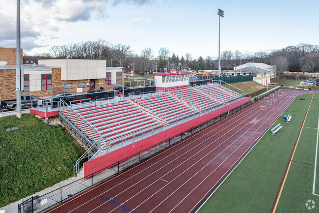 These bleachers fill up every fall with fans cheering for Penncrest High School.