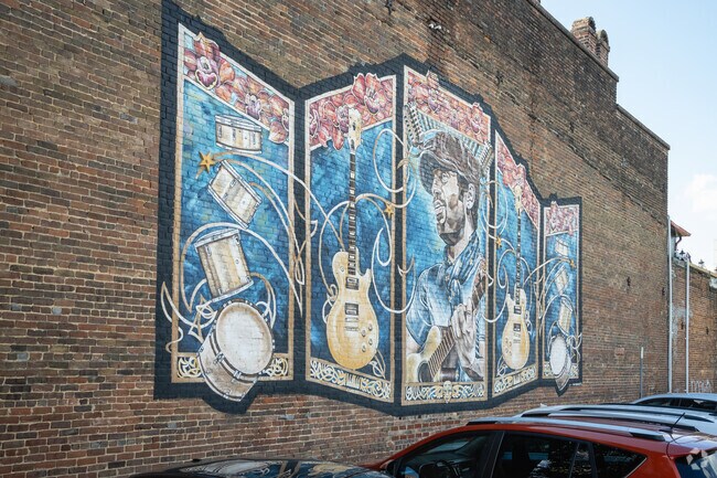 Youngs Mill locals can enjoy the colorful murals around various businesses in the area.