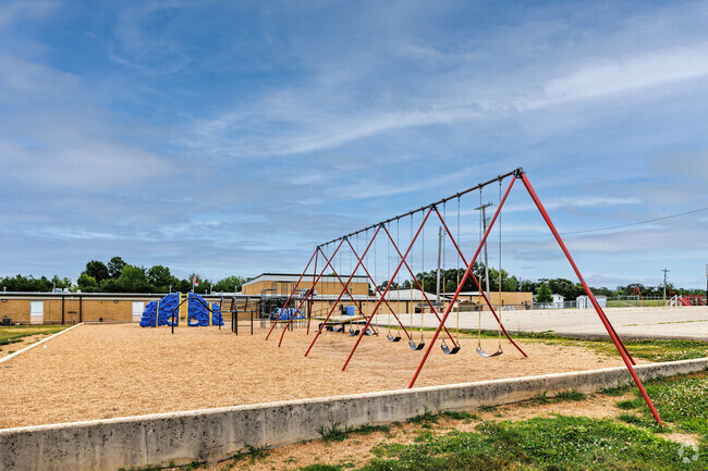 The playground at Ezard Elementary School makes recess fun for students.