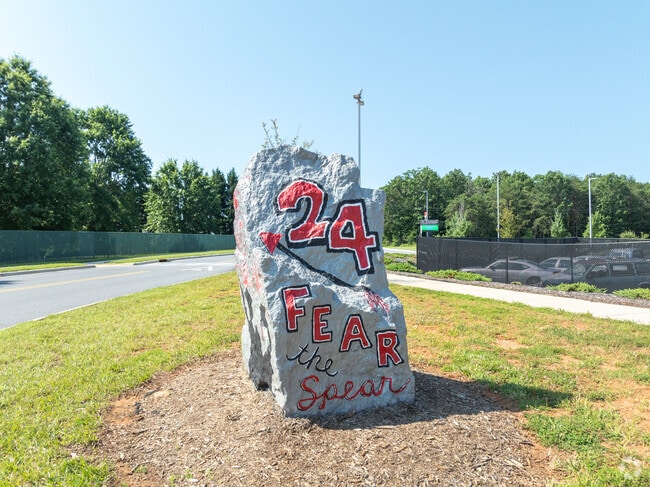 The spirit rock at Saint Stephens High School.