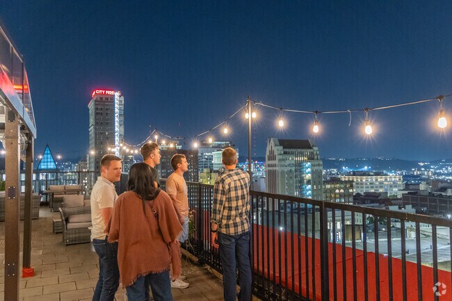 Near Penfield Park, downtown Birmingham has a busy night life.