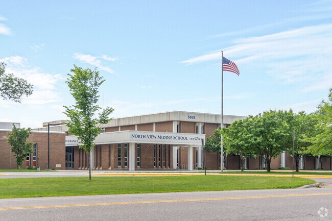 North View Middle School is located in a large suburb, providing education in a community.
