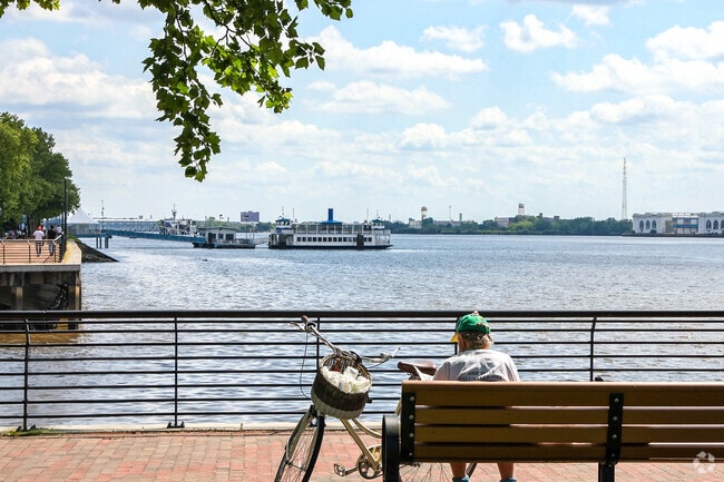 Enjoy the views of the Delaware River from the Camden Riverfront near Centerville.