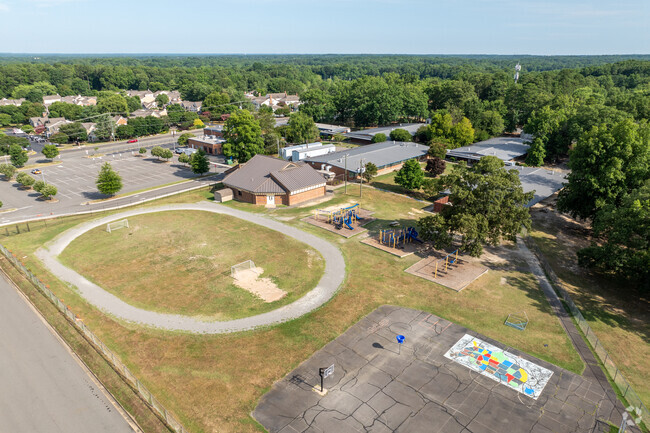 An aerial view of Pinchbeck Elementary School.