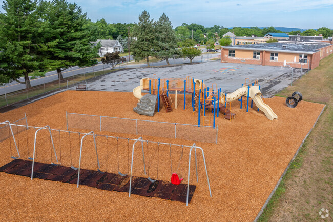 North Side Elementary School features fun playgrounds and swing sets that the children love.