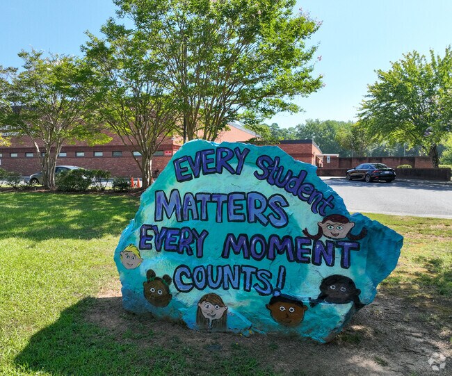 Hornets Nest Elementary has a spirit rock that students from Sunset Road can decorate.