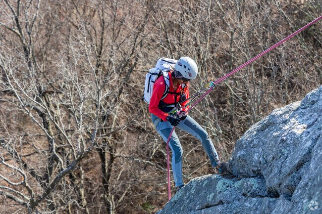 Adventurous Northwest Manchester residents enjoy rock climbing at Rock Rimmon Park.