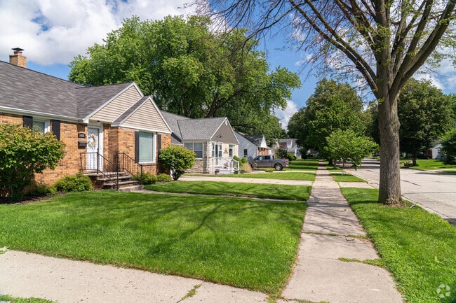 Brick bungalow style homes are common in the Olde Norwood community of Green Bay, WI.