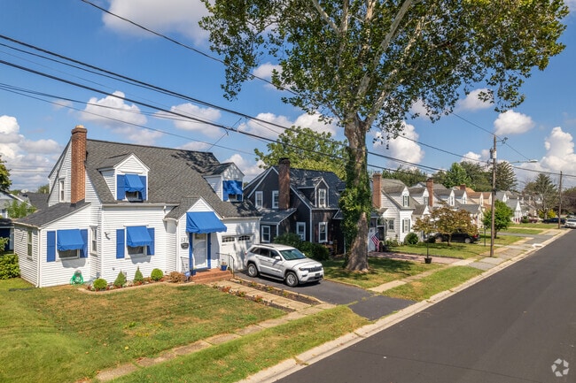 The neighborhood streets of Ashley are lined with Cape Cod style homes.