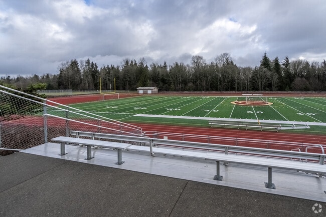 Cavelero Mid High School football field and stands.
