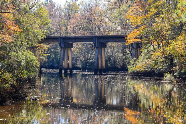 Cordesville residents can take in the train trussel view at Huger Park.
