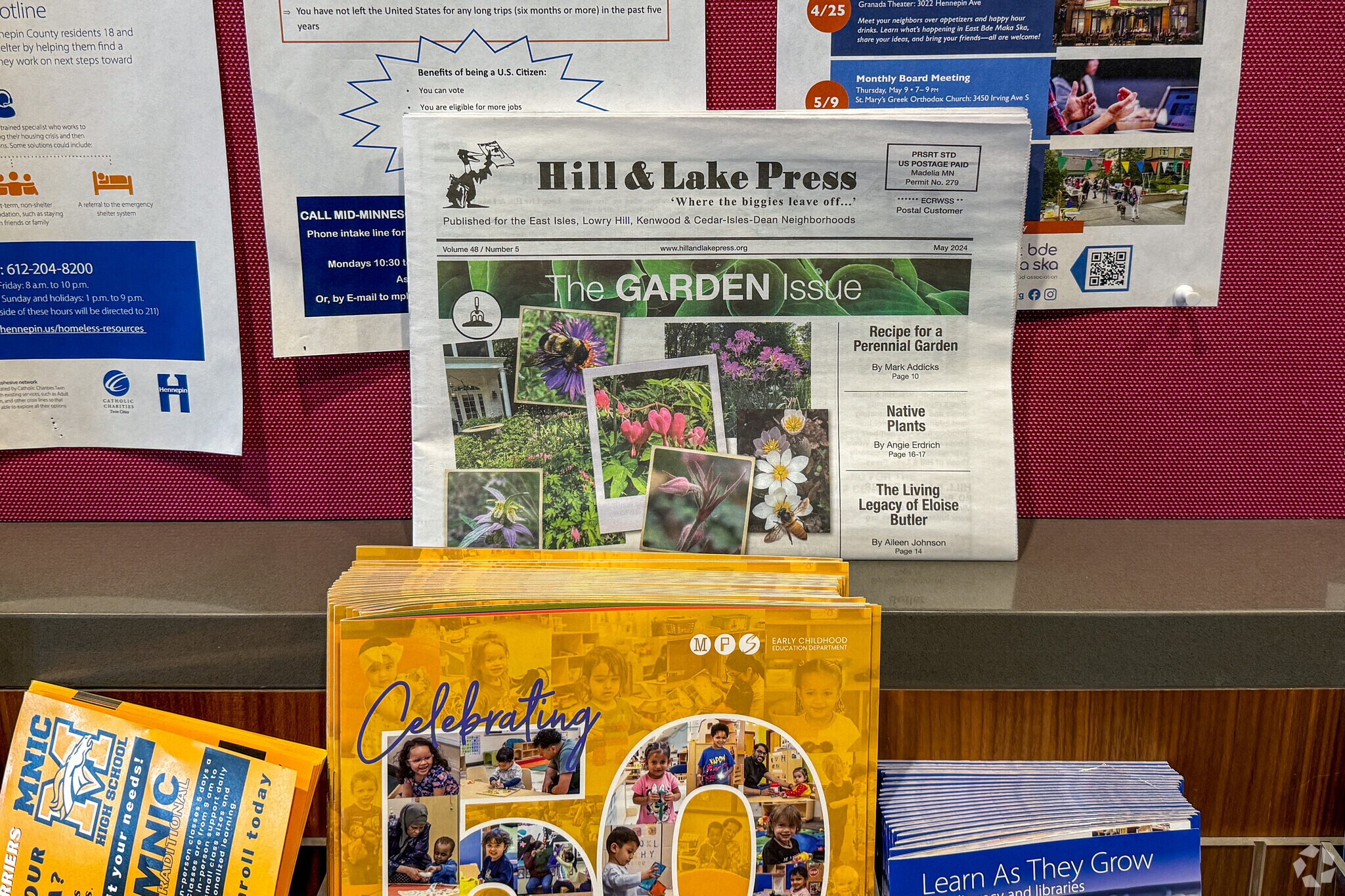 Stop by the Library for a copy of the Hill & Lake Press to catch up on all neighborhood news.