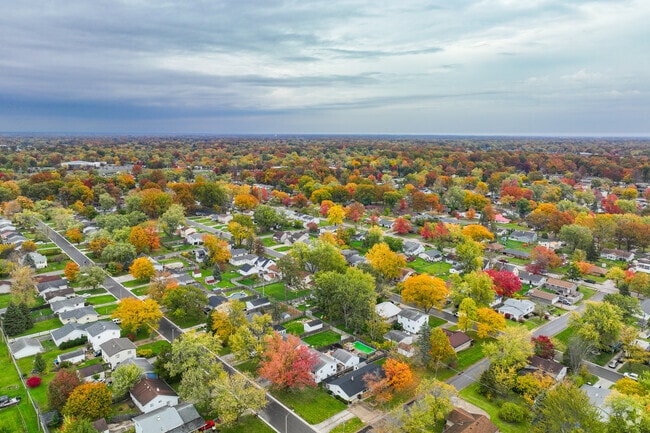 A charming view of the Bellair neighborhood with vivid autumn hues.